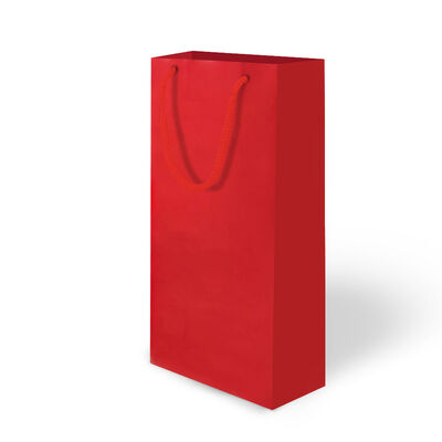 Mat Kırmızı Karton Çanta 12x35