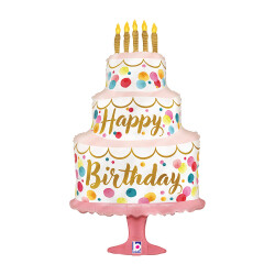 Satin Birthday Pink Cake Mini Grabo Folyo Balon 14