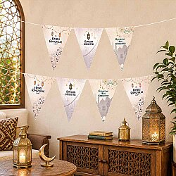 150 cm Ramadan Theme Triangle Pennant Banner – Ramadan Mubarak Wall Garland - 1