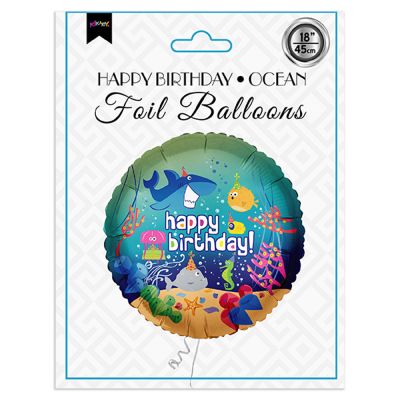 Happy Birthday Ocean Folyo Balon 18