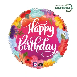 Birthday Bright Flowers Grabo Folyo Balon 18