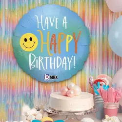 Happy Birthday Smiley Grabo Folyo Balon 18