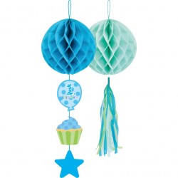  - 1st Birthday Paper Honeycomb Balls Set