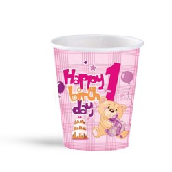  - 1st Birthday Party Paper Cups Pink