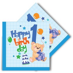  - 1st Birthday Party Paper Napkins Blue