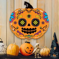 Mighty Pumpkin Sugar Skull Grabo Folyo Balon 23