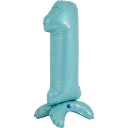 25 inch Blue Stands Up Number 1 Foil Balloon - 2