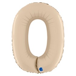 26 inch Satin Cream Number 0 Foil Balloon - 2