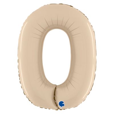 26 inch Satin Cream Number 0 Foil Balloon - 2