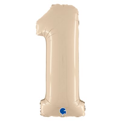 26 inch Satin Cream Number 1 Foil Balloon - 2