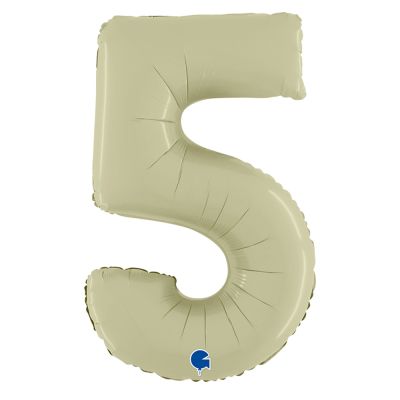 26 inch Satin Olive Green Number 5 Foil Balloon - 2