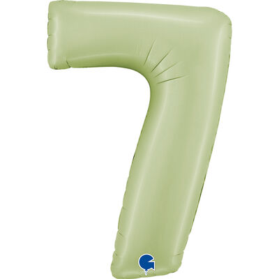 26 inch Satin Olive Green Number 7 Foil Balloon - 2
