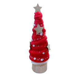 Kikajoy - Kırmızı Örgü Dekor Çam Ağacı 27cm