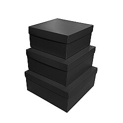 3-Piece Black Square Gift Box Set (Small - Medium - Large) - 2