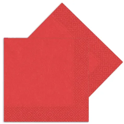 3-Ply Red Paper Napkins - 1