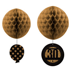 30th Birthday Paper Honeycomb Balls Set - Thumbnail