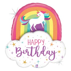 Grabo - Unicorn Rainbow Birthday Grabo Folyo Balon 35