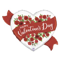 Grabo - Satin Red Roses Valentine Grabo Folyo Balon 37