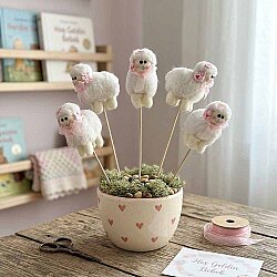 3D Lamb Stick Decorations – Set of 5 - Kikajoy