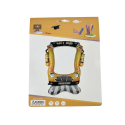 3D School Bus Photo Frame Foil Balloon - 2