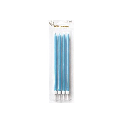 4-Pack Blue Macaron Slim Long Cake Candle Set (19 cm) - 2