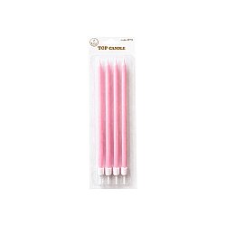 4-Pack Pink Macaron Slim Long Cake Candle Set (19 cm) - 2