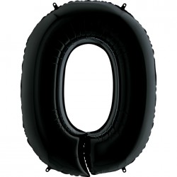 40 inch Black Number 0 Grabo Foil Balloon - 2