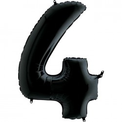 40 inch Black Number 4 Grabo Foil Balloon - 2