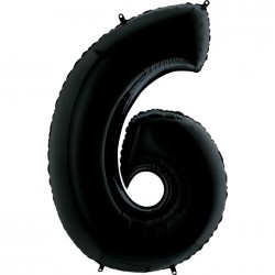 40 inch Black Number 6 Grabo Foil Balloon - 2