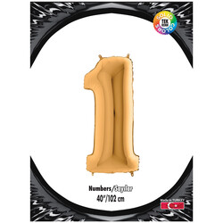 40 inch Gold Number 1 Foil Balloon - Kikajoy