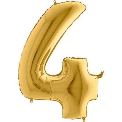 40 inch Gold Number 4 Grabo Foil Balloon - 2