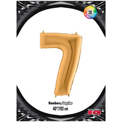 40 inch Gold Number 7 Foil Balloon - Kikajoy