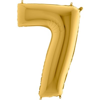 40 inch Gold Number 7 Grabo Foil Balloon - 2