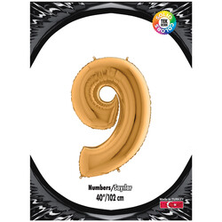 40 inch Gold Number 9 Foil Balloon - Kikajoy