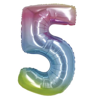 40 inch Rainbow Number 5 Foil Balloon - 2