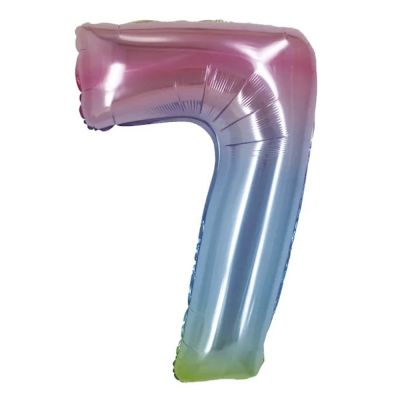 40 inch Rainbow Number 7 Foil Balloon - 2