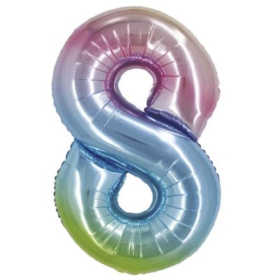 40 inch Rainbow Number 8 Foil Balloon - 2