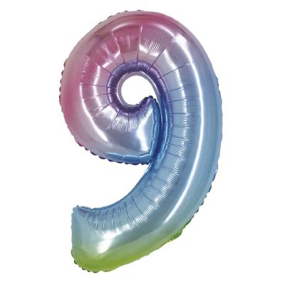 40 inch Rainbow Number 9 Foil Balloon - 2