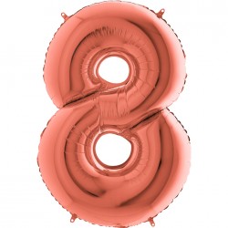 40 inch Rose Gold Number 8 Grabo Foil Balloon - 2