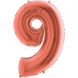 40 inch Rose Gold Number 9 Grabo Foil Balloon - 2