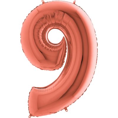 40 inch Rose Gold Number 9 Grabo Foil Balloon - 2