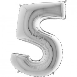 40 inch Silver Number 5 Grabo Foil Balloon - 2