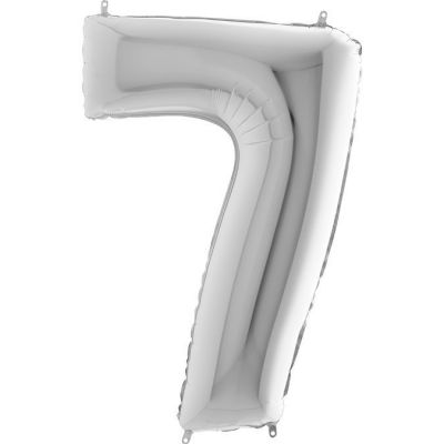 40 inch Silver Number 7 Grabo Foil Balloon - 2
