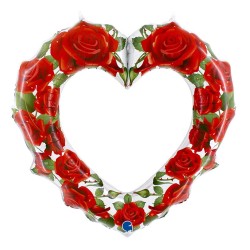 Grabo - Heart Frame Red Roses Grabo Folyo Balon 42