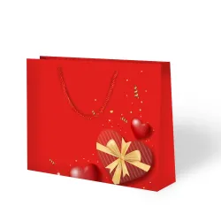 Kalp Valentine Karton Çanta 42x38cm - 2