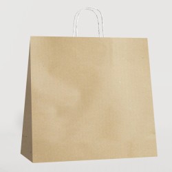 Kikajoy - Naturel Büküm Saplı Kraft Çanta 45x17x48cm