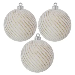 Kabartmalı Beyaz Lüks Ağaç Süsleme Topları 8cm - 2