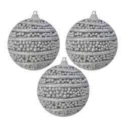 Kikajoy - Gümüş Lüks Ağaç Süsleme Topları 8cm