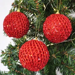 Masal Gecesi Yılbaşı Ağaç Süsleme Topu 8cm 3lü - 1