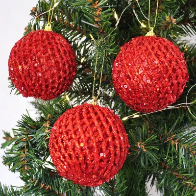 Masal Gecesi Yılbaşı Ağaç Süsleme Topu 8cm 3lü - 1